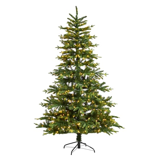 7ft. Pre-Lit Montreal Spruce Artificial Christmas Tree, Warm White LED Lights